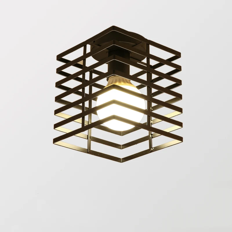 Промышленная Светодиодная потолочная лампа ретро винтажная черная плапонье