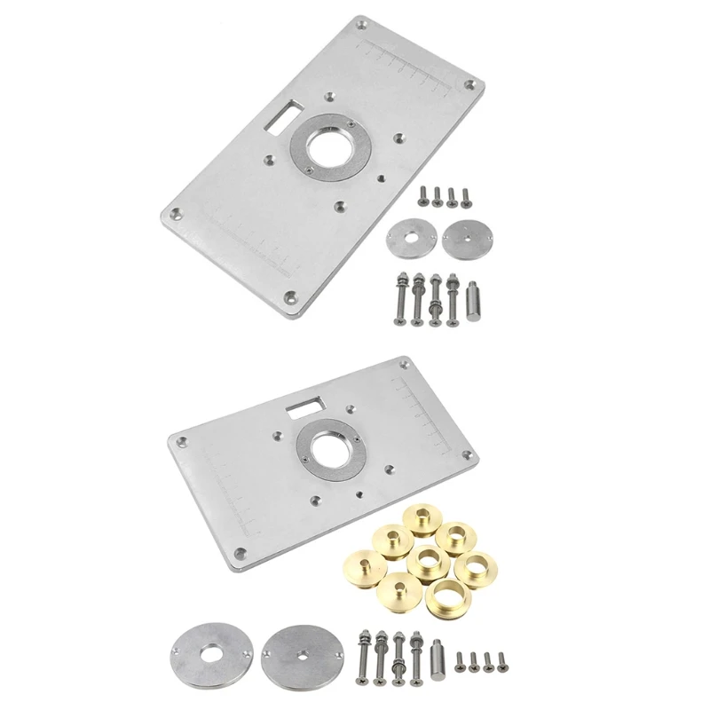 

Aluminum Router Table Insert Plate with Rings Woodworking Benches Trimmer Tool