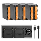 7800 мАч NP F960 F970 NP-F970 F950 батарея + зарядное устройство с 2 слотами для Sony PLM-100 CCD-TRV35 MC1500C L10 TR555 VX22 F550 F770