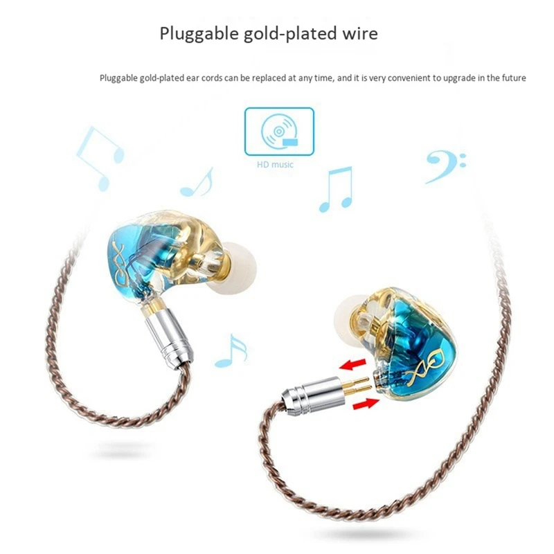 DZX Headphone Resin Inverted Mold Game Earplug Monitor with Microphone Wire Control Headset 0.78 Dual-Pin Plug | Электроника
