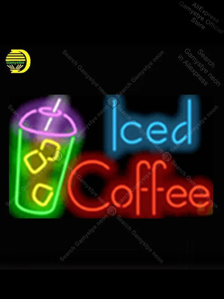 

Неоновый светильник для кафе со льдом кофе Deit, неоновая вывеска, неоновая вывеска для украшения стеклянного пивного энергетического напитк...