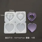 Diy Кристалл эпоксидный список плесень в форме сердца круглый кулон с волной смолы гипс силикон