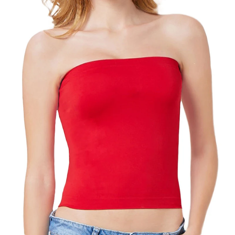 6 цветов женское сексуальное бесшовное бюстье без бретелек с открытыми плечами