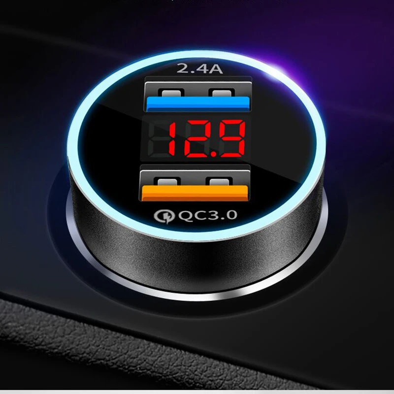 Автомобильное зарядное устройство 5 в 3 1 А со светодиодным дисплеем