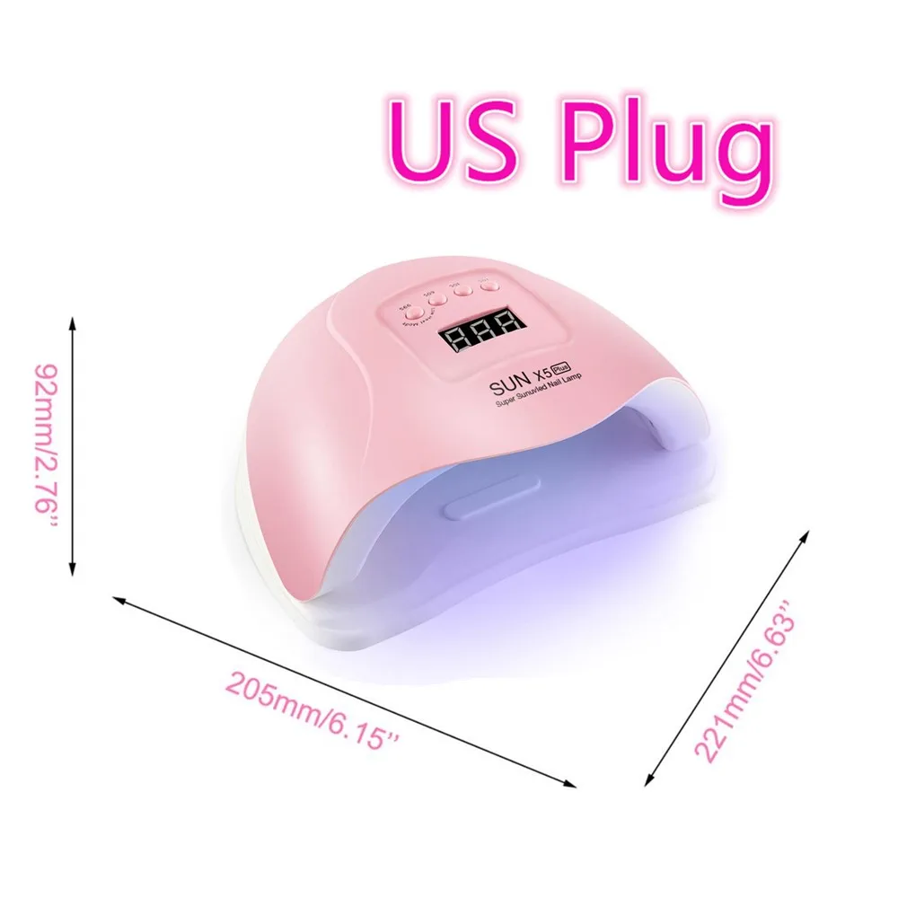 Pink US SUN 5X Plus, УФ светодиодный светильник для ногтей, сушилка, 110 Вт, светодиодный светильник для маникюра, гелевая лампа для ногтей, сушильная лампа для гель-лака, инструменты для дизайна ногтей - Цвет: Pink US