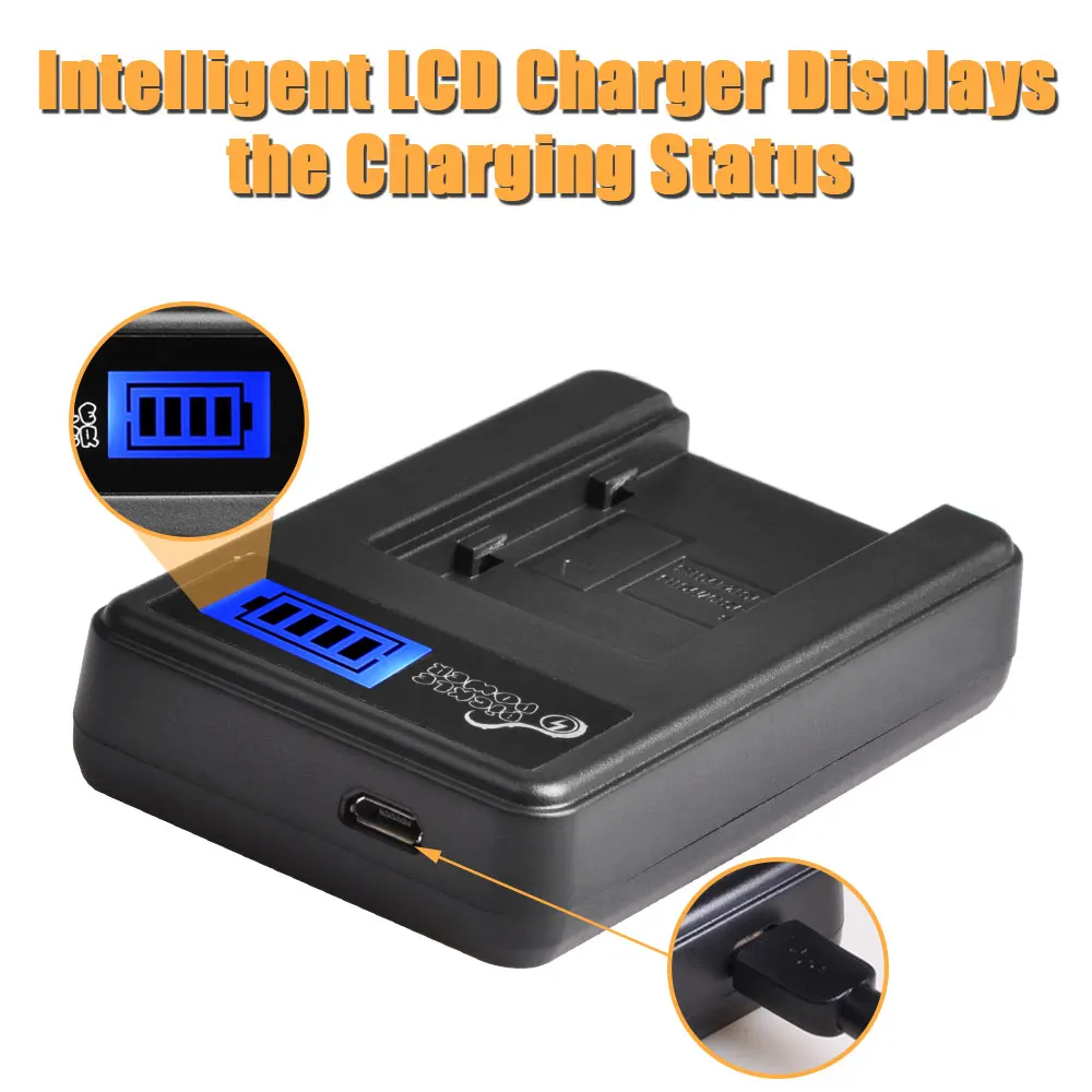 Аккумулятор для камеры 2x1800 мА · ч BN VG114 с ЖК дисплеем и USB зарядным устройством jav