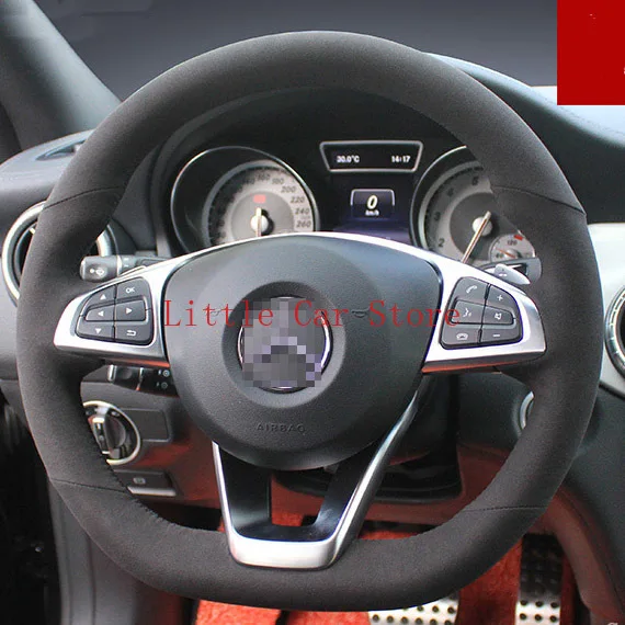 

DIY Stitching Suede Steering Wheel Cover For Benz CLA260 Interior Accessories
