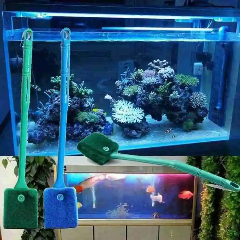 

Crevice Fish Brush Sponge Cleaning Brush Aquarium Accessories Long Algae Brush Plant Glass Aquarium Handle Removal B6R8