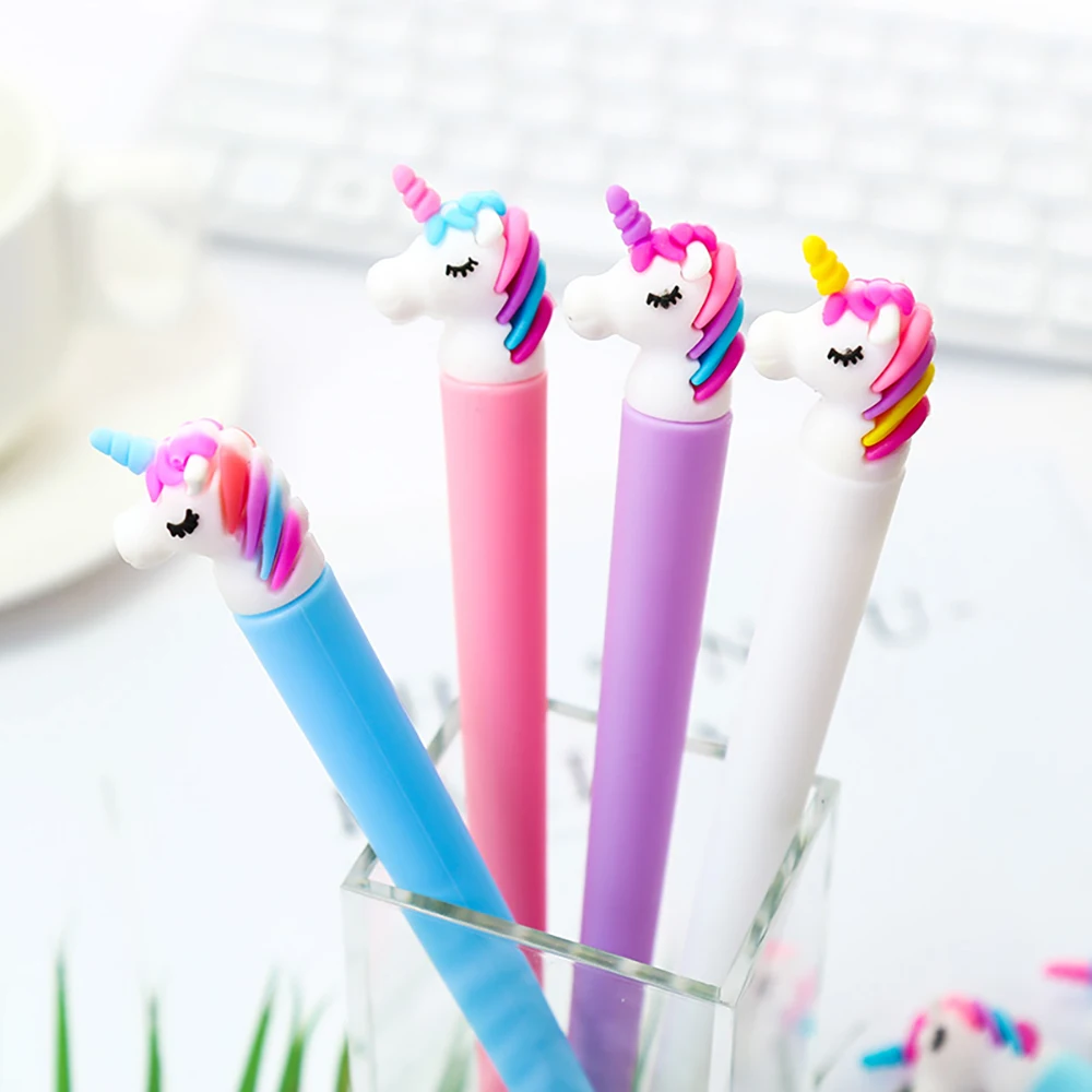 

Korean Funny Cute Kawai Unicorn Gel Pen Blue Kawaii Stationery Office Accessory Stationary Back to School Supply Thing Gift Item
