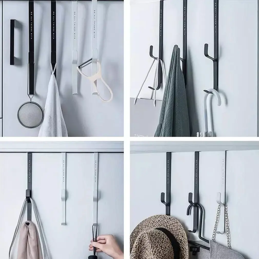 

Clothes Hanger Hook 3Pcs Metal Free Punching Cabinet Door Hanger Door Back Coat Hook