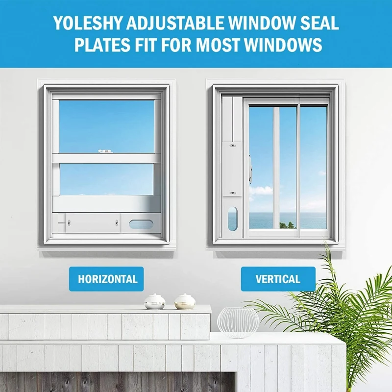 

5 Inches Adjustable Portable Air Conditioner Window Kit Slide Plate Wind Shield Window Adapter Connector A/C Accessories