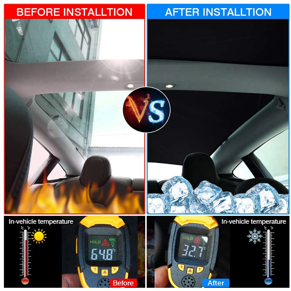 Солнцезащитный козырек для крыши Tesla Model 3 с однослойным покрытием из серебристой