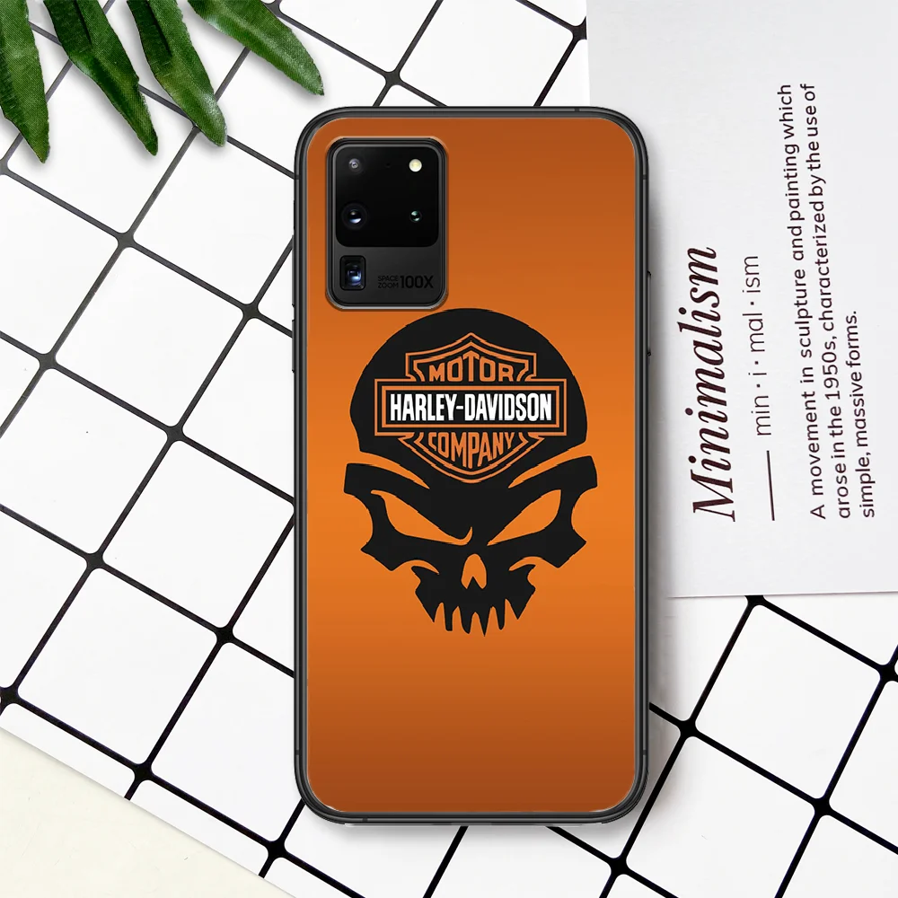 

Luxury Motocycle Harley-Davidson Phone Case For Samsung Galaxy Note S 8 9 10 20 Plus E Lite Uitra black Cell Fashion Waterproof