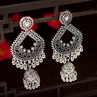 jhumka gypsy bell dangle big earrings for women indian ear rings for girls unusual pendant jewelry gifts statement earring gold