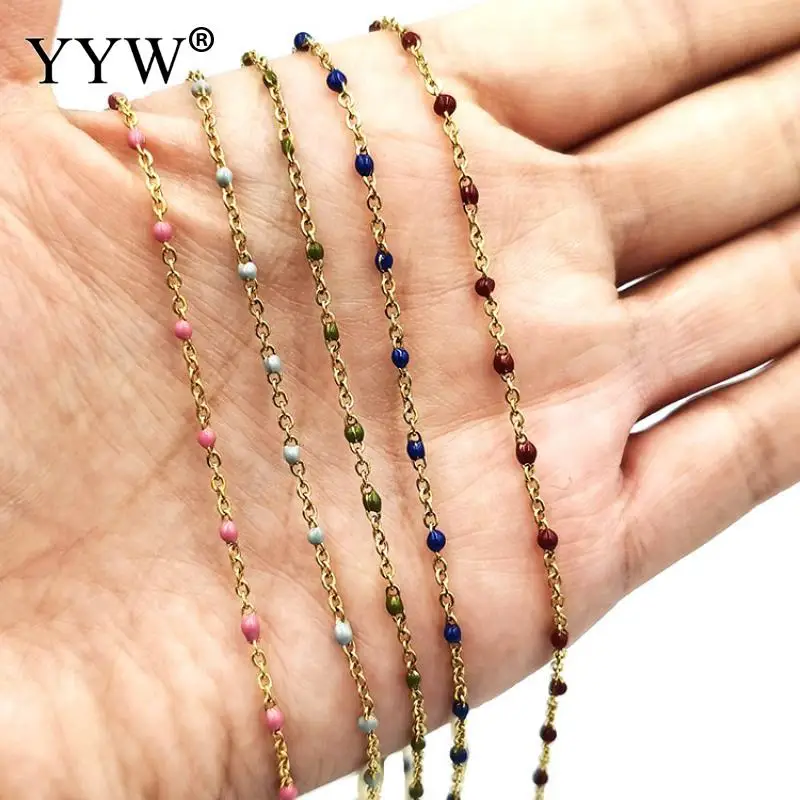 

2M/Bag Multi Colors Gold/Steel Color Chain Stainless Steel Jewelry Chain DIY Material For Making Necklace Bracelet Size 1.5mm