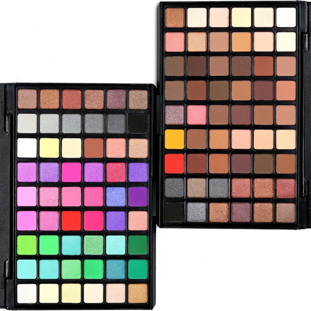Popfeel glitter eyeshadow pallete Makeup 54 Colors Cosmetic Powder Eyeshadow Palette Natural Shimmer Matt Set D300107 |