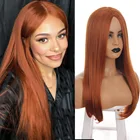 Женский парик HOUYAN для косплея, длинные прямые волосы, оранжевый, красный, натуральный синтетический женский парик