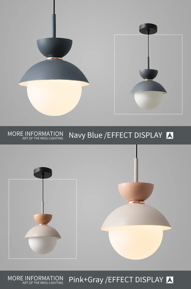 BOTIMI Modern LED Pendant Lights With Glass Lampshade For Dining Room Colorful Restaurant Hanging Kitchen Lighting Fixtures