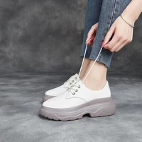 2021 summer new soft leather thick soled womens shoes fashion all match wedge womens shoes comfortable and breathable shoes
