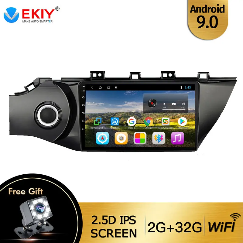 Автомобильный радиоприемник EKIY 9 ''для KIA RIO K2 2017 2018 сенсорный IPS экран 2 Din No GPS