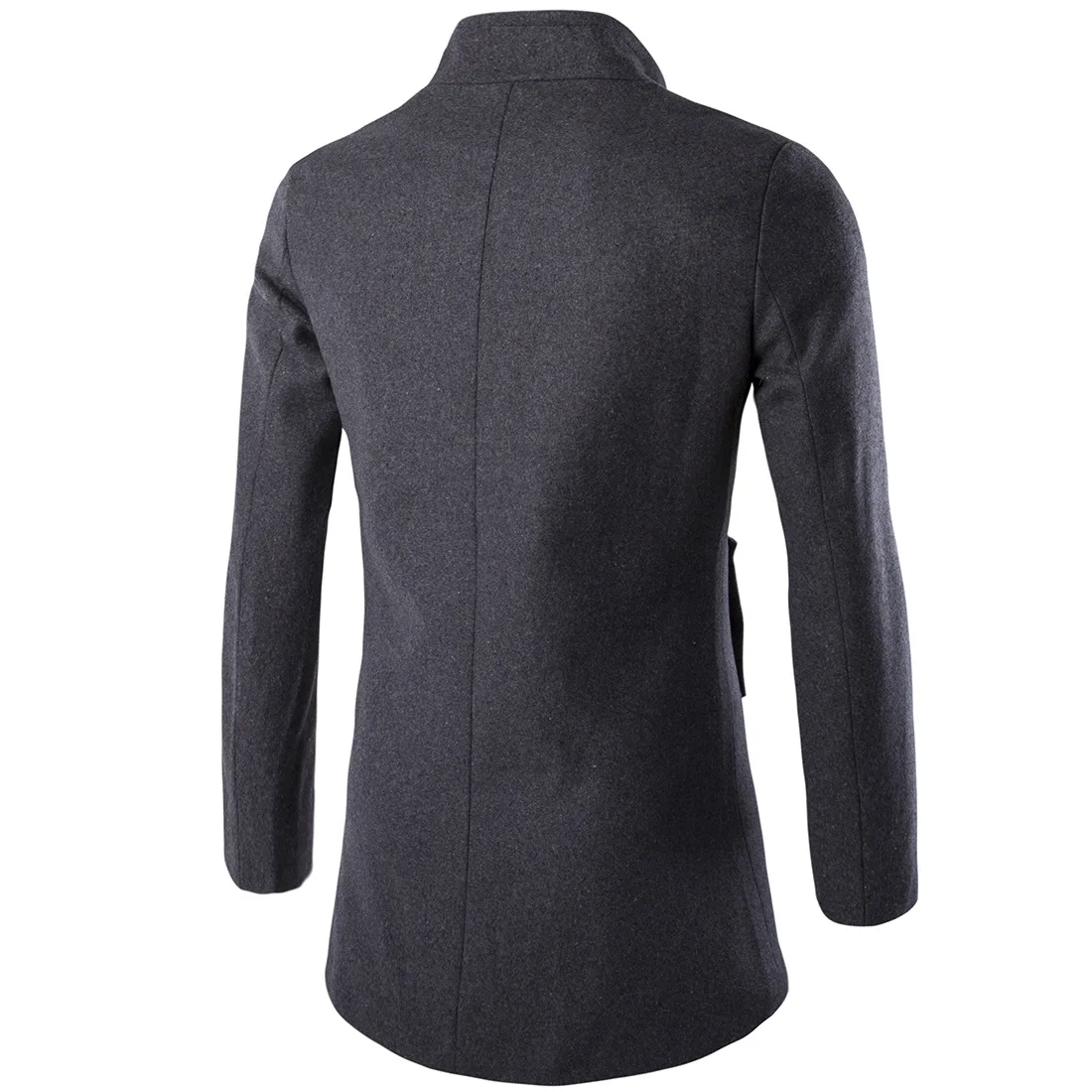 

2020spring and autumn new fashion solid color lapel mid-length woolen coat men's windbreaker trench coat overcoat jacket5 colors
