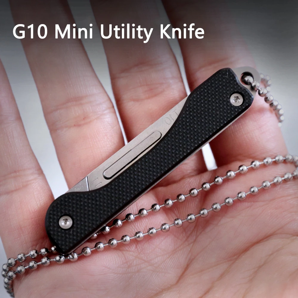 

G10 Mini Utility Knife EDC Portable Key Outdoor Folding Knife With Surgical Blade
