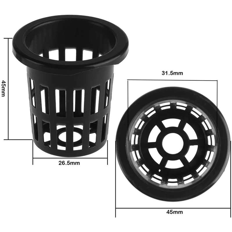 100 Pack 1.77 Inch Net Cups Slotted Mesh Wide Lip Filter Plant Pot Bucket Basket for Hydroponics Aquaponics Orchids | Дом и сад