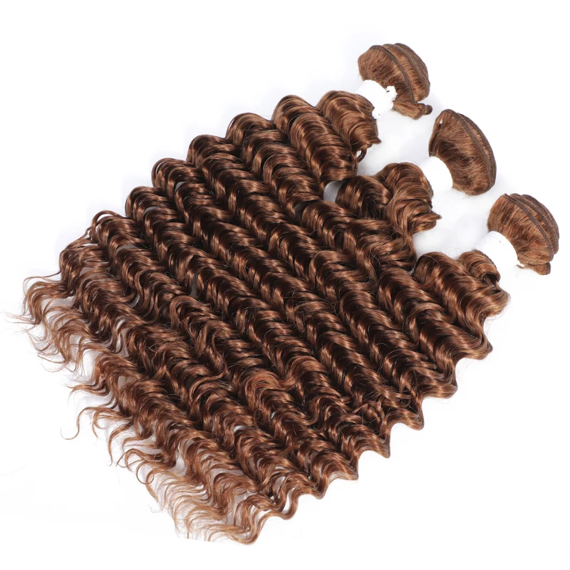 Медовый блонд глубокая волна человеческие волосы пряди SOKU бразильские для