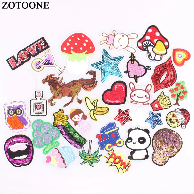 ZOTOONE 1 шт. DIY Дерево губ патч Дешевые Вышитые блестящие нашивки наклейки на