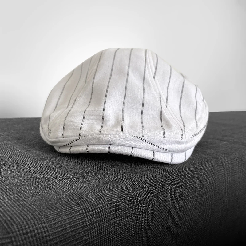 New Men Spring Summer Sun Newsboy Hats Classic Newsboy Hat flax Beret Hat Flat Brim Men Duckbill Cap BLM340