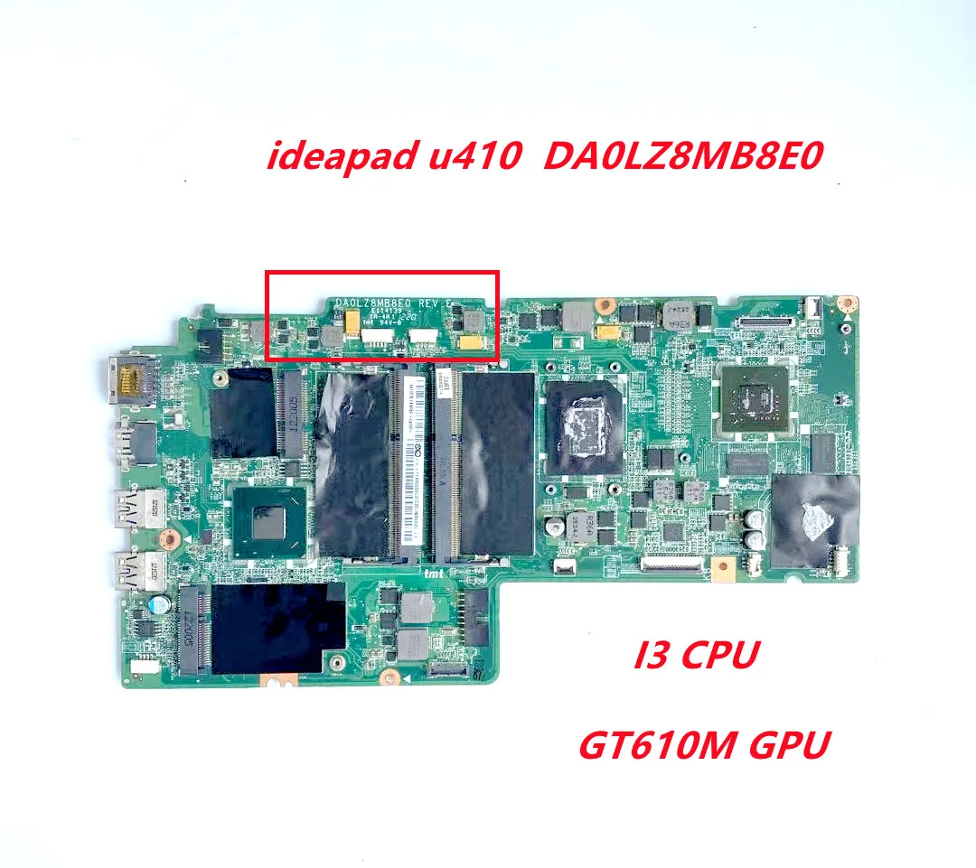 

For Lenovo Ideapad U410 Laptop Motherboard With i7-3517U/i7-3537U GT610M GPU DA0LZ8MB8E0 REV:E 100% Fully Tested