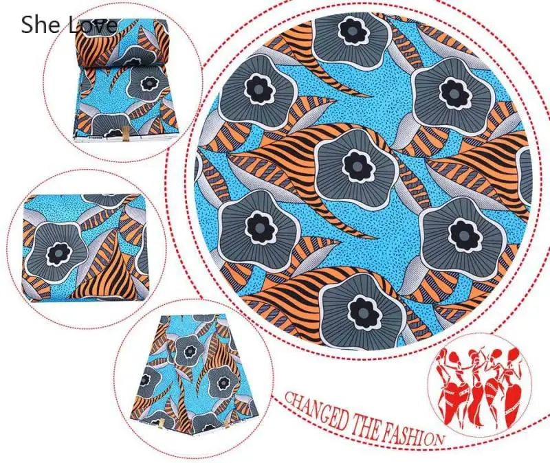 Женский воск с принтом Chzimade вечерний синий из полиэстера в африканском стиле 1