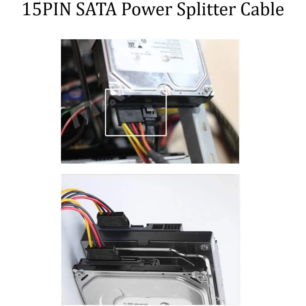 5pcs 4 Pin Molex To 2×15 SATA Power Y-Cable Adapter For IDE 8 Inches | Компьютеры и офис