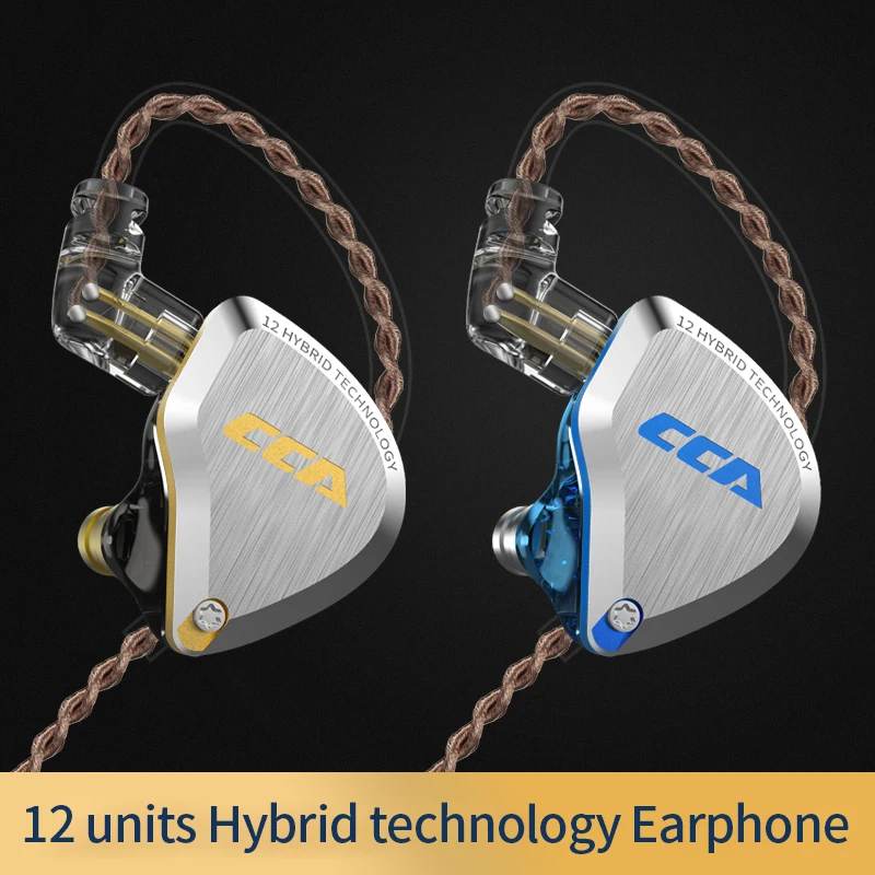 Новейшие CCA C12 5BA + 1DD 12 драйверы блок Золотой Металл HIFI гибридные наушники 5D стерео