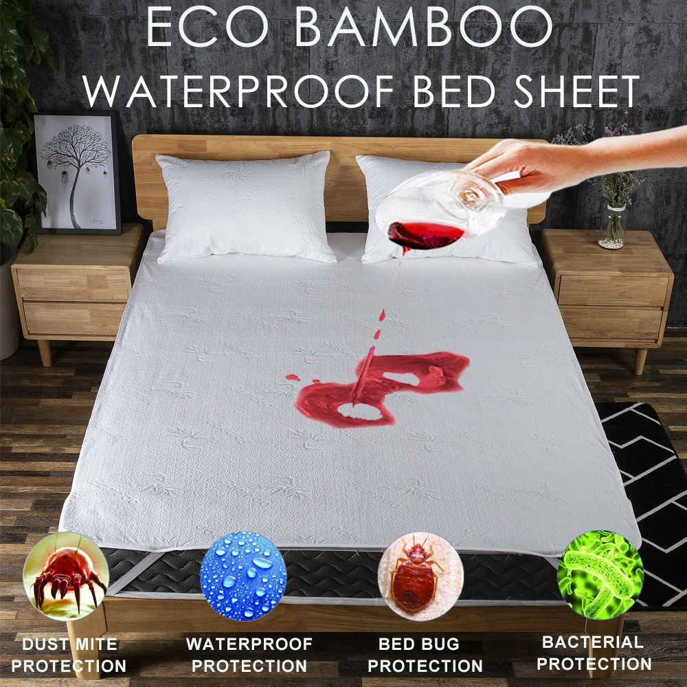 LFH бамбуковая простыня водонепроницаемая Защитная кровать и матрас защита от