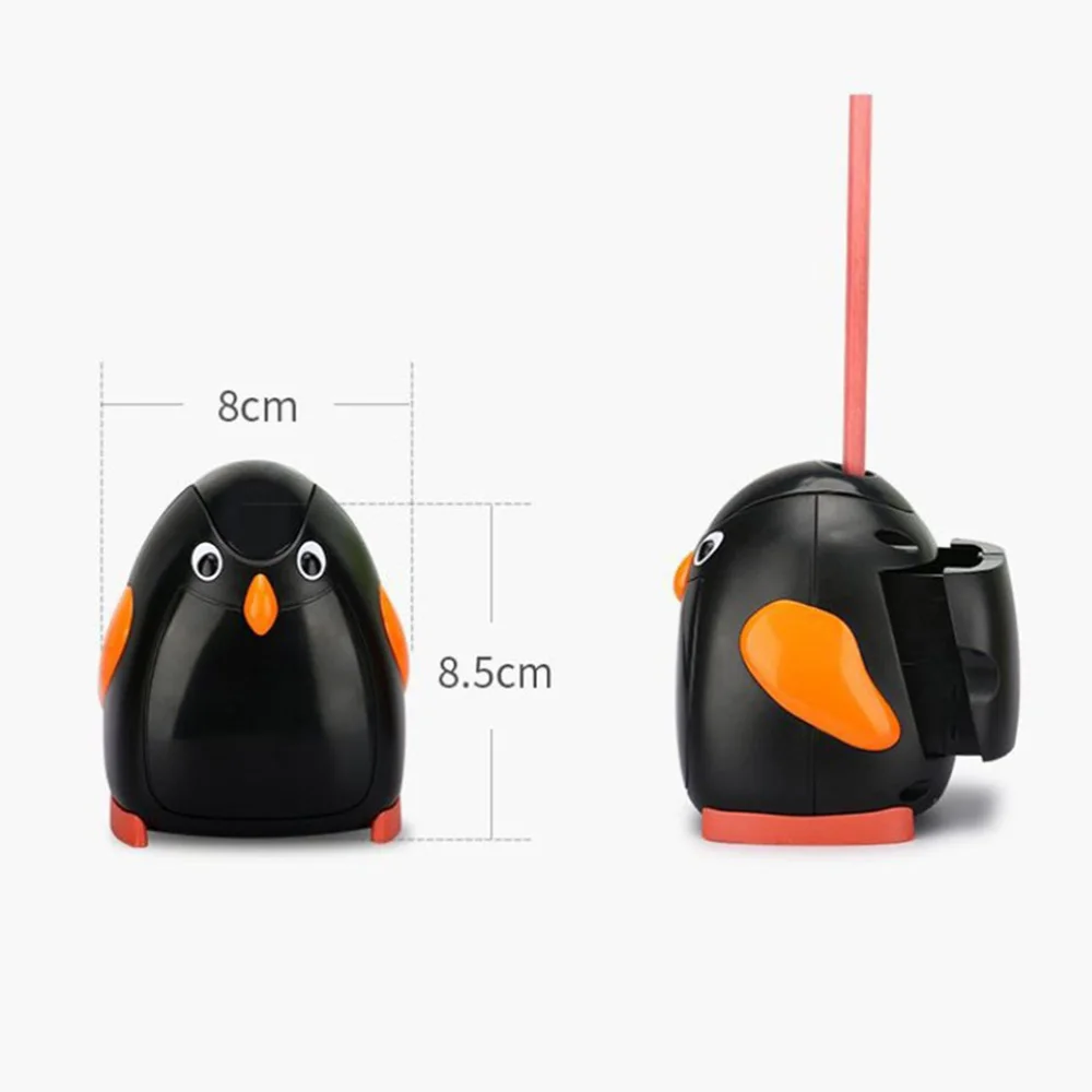 

Cartoon Plastic Electric Cartoon Pencil Sharpener Students Stationery Supplies for Kids Children Not Included Battery (Penguin