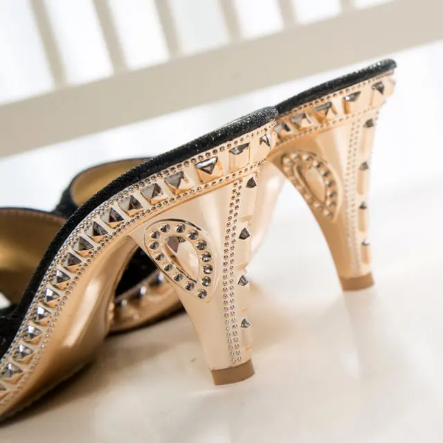 Женские туфли на высоком каблуке 5 см пикантные тапочки сандалии летняя обувь