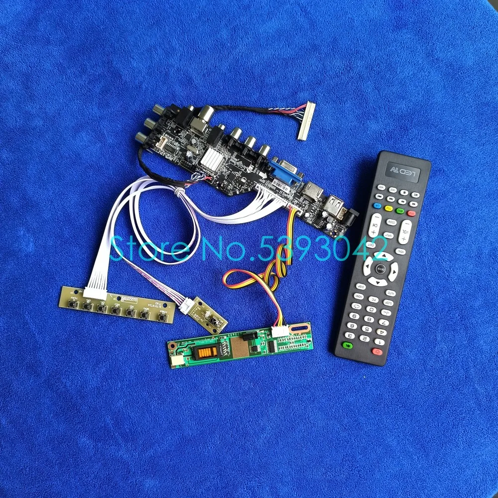 

LVDS 30Pin For N150X2/N150X3/N150X6 Screen DVB Digital Signal USB+VGA+AV 1024*768 Universal Controller Drive Card Kit 1CCFL