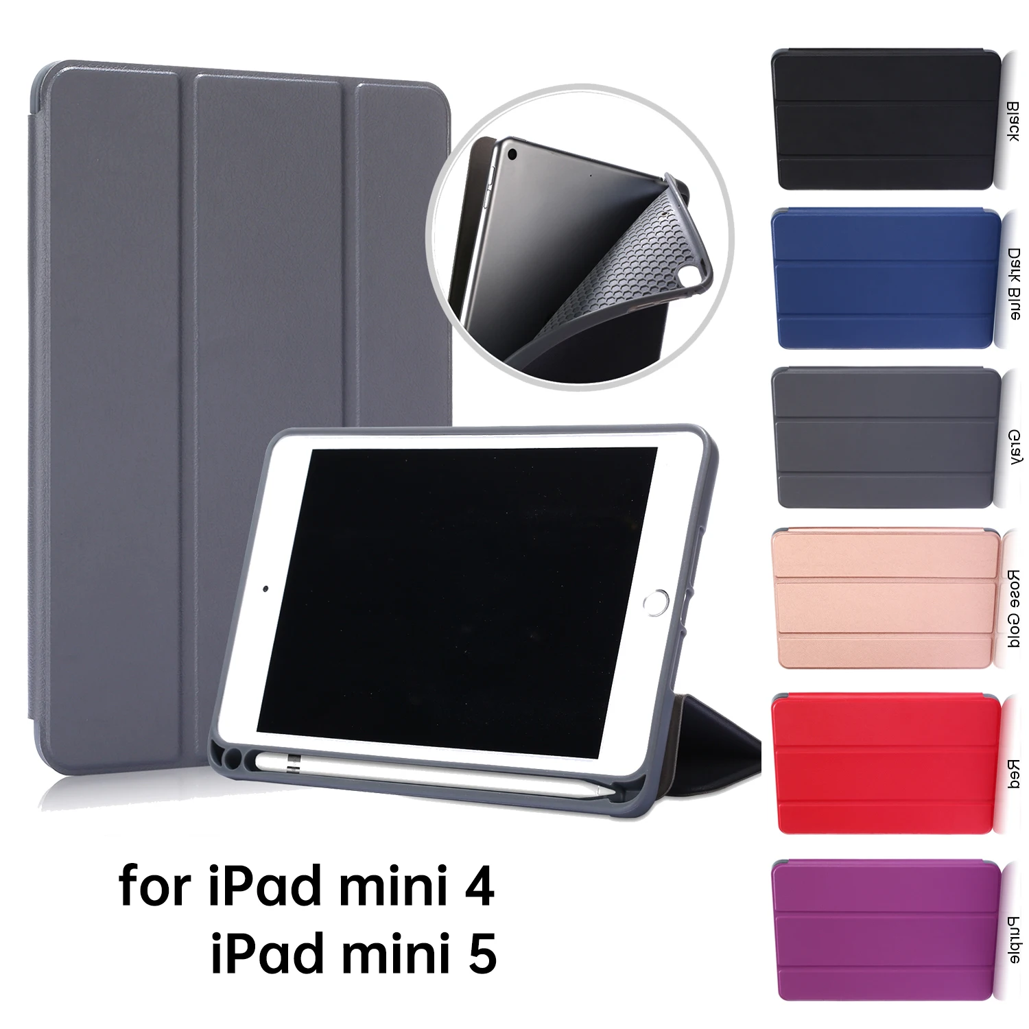Для ipad mini 4 Чехол 5 Smart wake/hibernate с ручкой паз чехол|Чехлы для планшетов и электронных