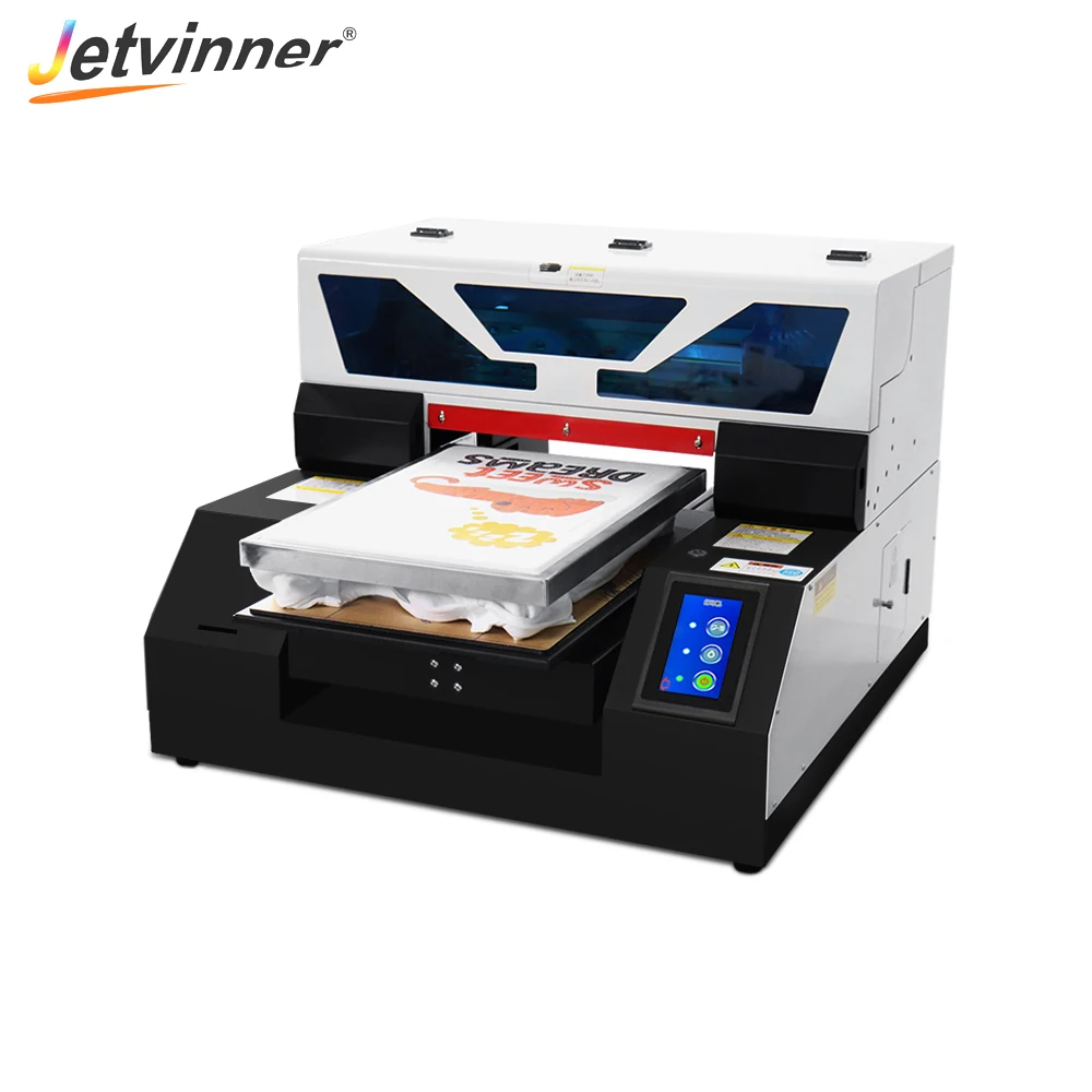 

Jetvinner Automatic A3 T-shirt Flatbed DTG Printer With Touch Screen Printing Machine for Textile Tshirt Canvas Bags DTG Printer