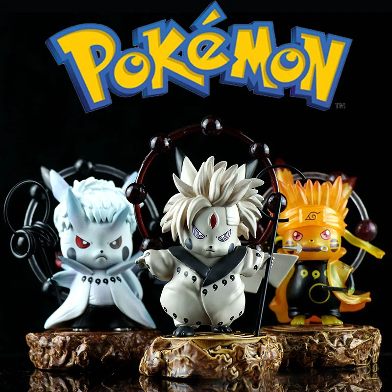 

Pokemon Anime Pikachu GK Figures Toy COS Uchiha Itachi Uchiha Obito Action Figure Q Version PVC Collectible Model Toys Kids Gift