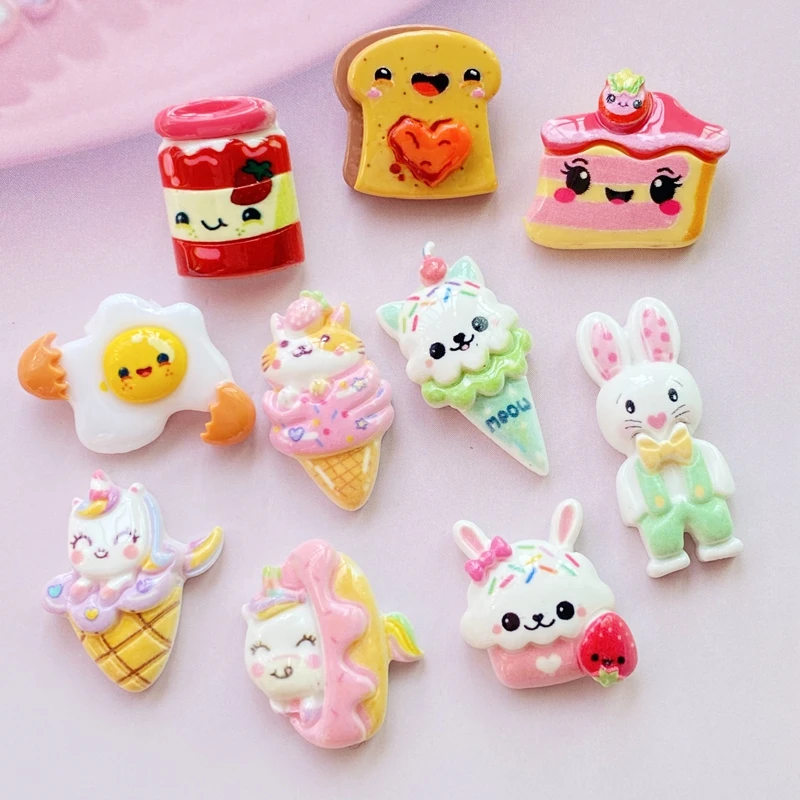 

10/20pcs Kawaii Resin Mixed Mini Cartoon Series Flat Back Cabochon Crafts Clothing DIY Scrapbooking Accessories G75