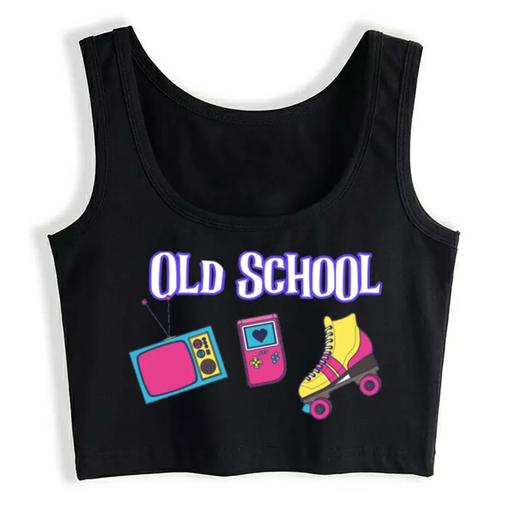

Crop Top Female Old School 80s 90s Sexy Vintage Sleeveless Tops Women