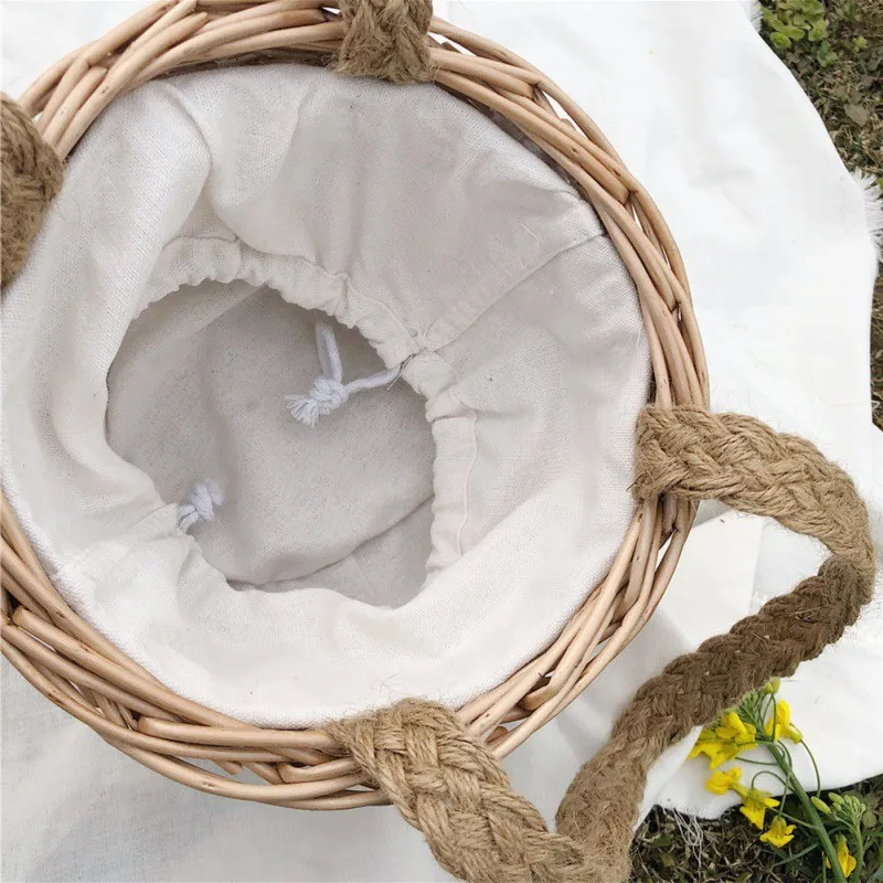 

Retro Women Handbags Tote Bags Handbag Wicker Rattan Bag Shoulder Shopping Straw Bag Storage Basket Organizer Totes