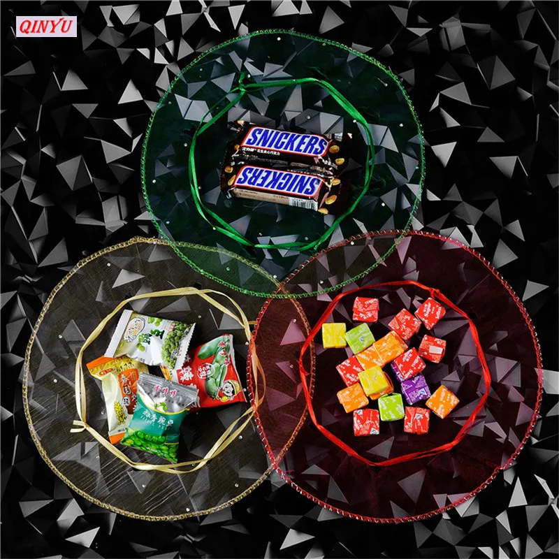 Круглые мешки из органзы на шнурке мешочки для ювелирных изделий 26 см подарочные