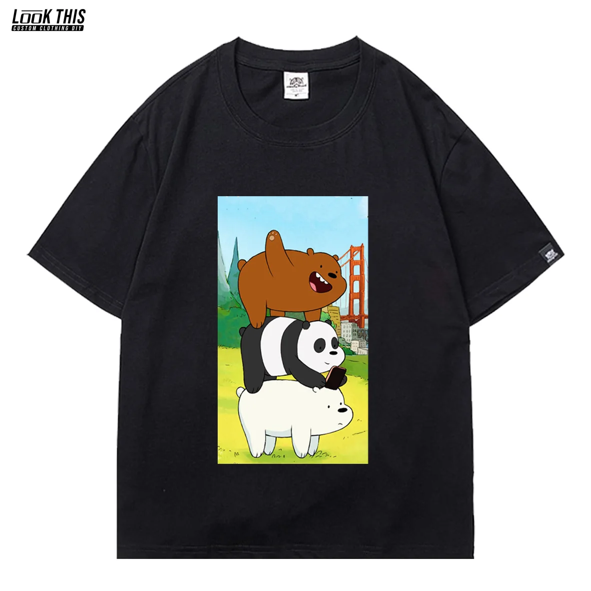 

Fun Panda Anime Women's T-shirt Cute Girl Party Short Sleeve T-shirts Funny Female Loose T-Shirts Tops Streetwear New White Tees
