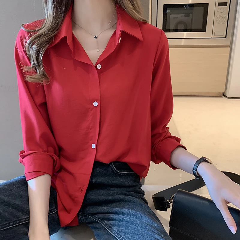 Белая женская рубашка осень 2020 новая Корейская версия свободная и ленивая
