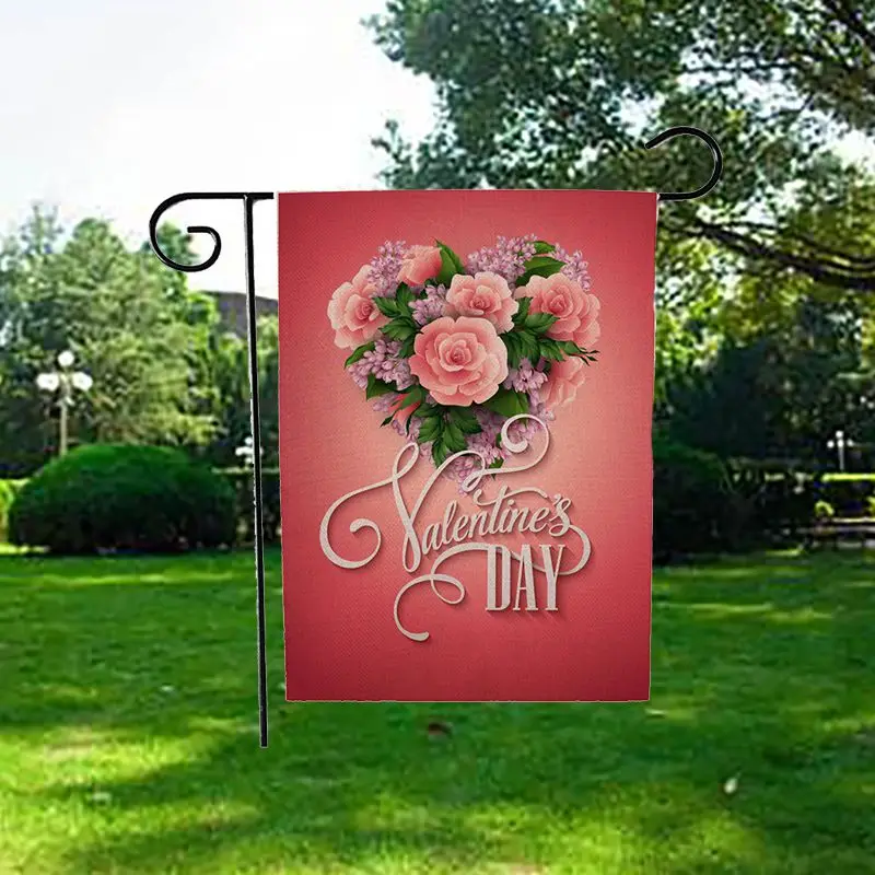 День Святого Валентина Добро Пожаловать Сад Флаг для дома и сада декоративные