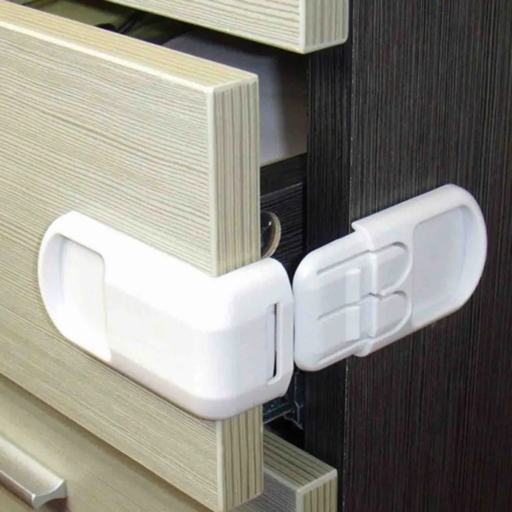 

1Pcs Baby Safety Lock Cabinet Door Drawer Locks Children Security Locking Anti Pinch Hand Restrictor For Baby Protection