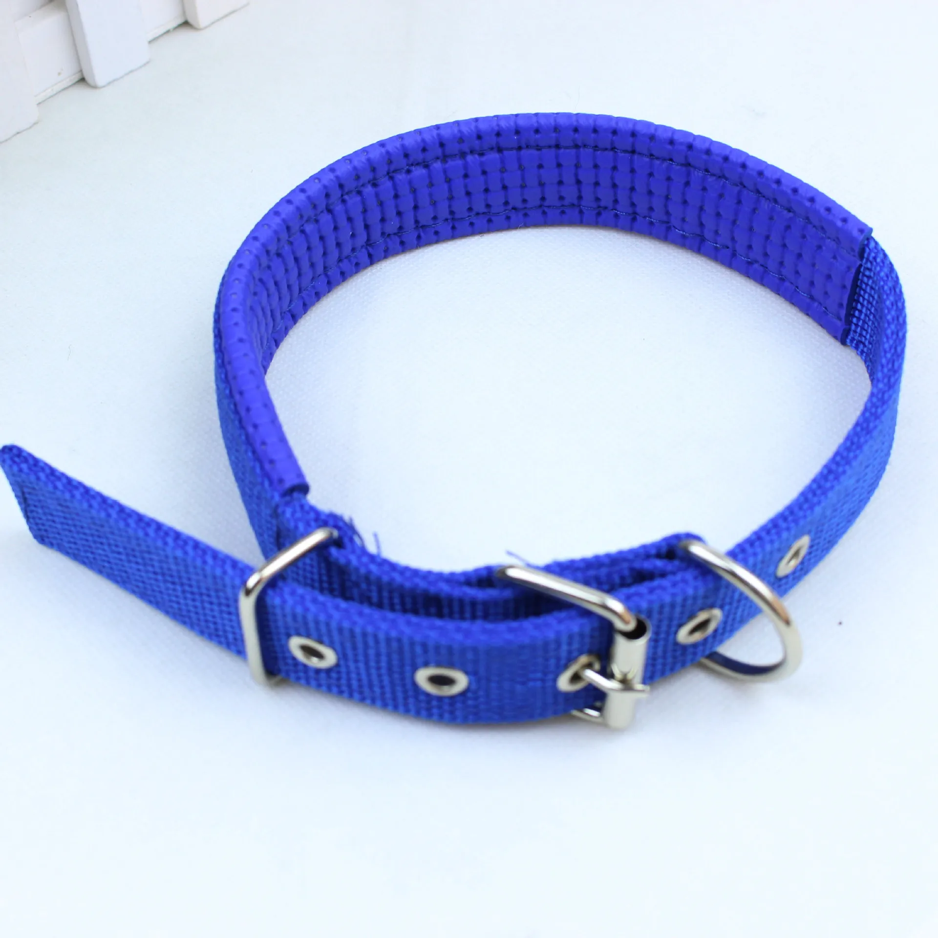 blue Adjustable Nylon Strap Dog Collar for Small Large Dogs Puppy Pet Accessories Leather Collar for Dogs Golden Retriever Husky Neck - Цвет: blue